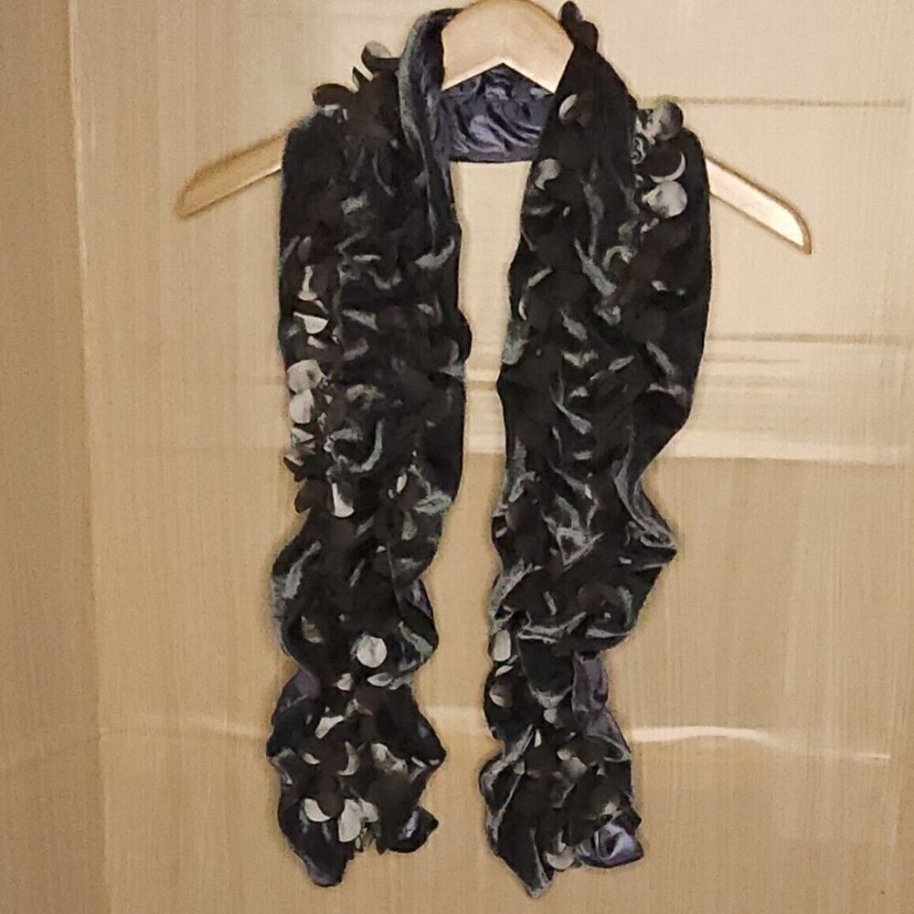 Slate Blue Velvet Silky Fashion Scarf